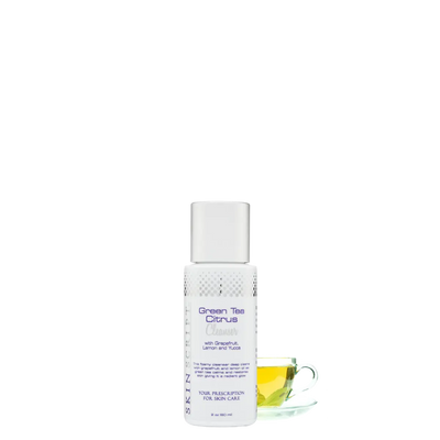 Foaming action of Skin Script Green Tea Citrus Cleanser, gently removing impurities and refreshing the skin